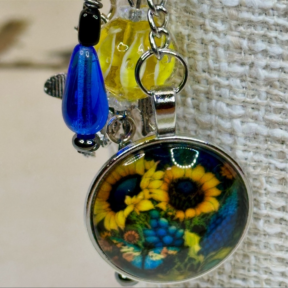 NEW Handmade - Vibrant Sunflower Purse/Bag Charm